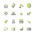 Green-gray business icons