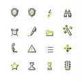 Green-gray contour admin icons