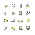 Green-gray e-shop icons Royalty Free Stock Photo
