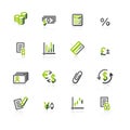 Green-gray finance icons