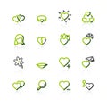 Green-gray love icons