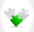 Green and grey puzzle illustration design