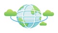 A green, gridded globe icon for a sustainable planet vector design Generative AI Royalty Free Stock Photo