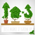 Green growing vector concept.