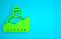 Green Growth of homeless icon isolated on blue background. Homelessness problem. Minimalism concept. 3D render