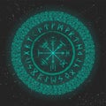 Green runic magic symbols wallpaper