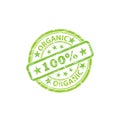 Green grunge organic stamp sign Royalty Free Stock Photo