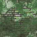 Green Grunge Seamless Background Brick Wall