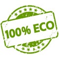 green grunge stamp with Banner 100% Eco Royalty Free Stock Photo