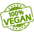 green grunge stamp with Banner 100% vegan