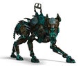Green guard dog robot is a security system Royalty Free Stock Photo