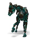 Green guard dog robot is a security system Royalty Free Stock Photo