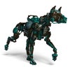 Green guard dog robot is a security system Royalty Free Stock Photo