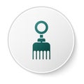 Green Hairbrush icon isolated on white background. Comb hair sign. Barber symbol. White circle button. Vector Royalty Free Stock Photo