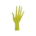 Green hand alien on white background. Vector illustration.