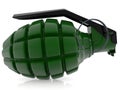 Green hand grenade on white Royalty Free Stock Photo