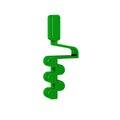 Green Hand ice drill for winter fishing icon isolated on transparent background.