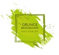 Green hand paint artistic dry brush stroke Grunge Vector Illustration