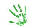 Green hand print Royalty Free Stock Photo