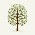 Green hand print tree environment illustration Royalty Free Stock Photo