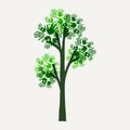 Green hand print tree illustration for nature help Royalty Free Stock Photo