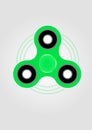 Green hand spinner fidget toy