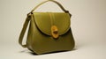 Luminous Light And Shadow: Green And Yellow Leather Bag Royalty Free Stock Photo