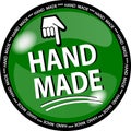 Green hande made button Royalty Free Stock Photo