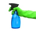 Green hands whith water-sprayer