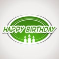 Green happy birthday sticker