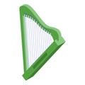 Green harp icon, isometric style