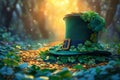 Green Hat With Gold Coins and Clovers