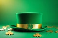 Green hat with gold 3D shamrocks