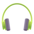 Green headphones icon, cartoon style Royalty Free Stock Photo