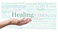 Green Healing Vibes Word Wall Art  on white background Royalty Free Stock Photo