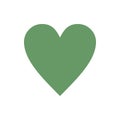 Green Heart.Abstract heart shape. Vector illustration.Heart icon in flat style. The heart as a symbol of love. Elegance. Royalty Free Stock Photo