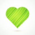 Green heart with abstract herbs texture