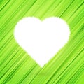 Green heart with abstract herbs texture