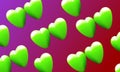 Green heart with colorfull background