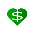 Dollar heart. Dollar in the heart.