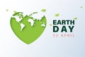 06.Green heart with earth day concept Royalty Free Stock Photo