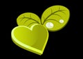 Green heart with leaves