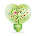 green heart light bulb Royalty Free Stock Photo