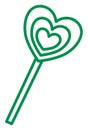 Green heart lolipop, icon