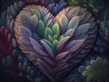 Green heart made by foliage that represents environmental protection created with Generative AI technology