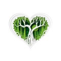 Heart shape of green jungle tropical rain forest nature landscape background