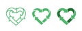 Green heart shape symbol with arrows. Recycle logo