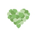 Green heart vector flat illustration. Caring of environment, ecology, world Earth day sign concept.