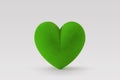 Green heart on white background - Concept of love and ecology Royalty Free Stock Photo