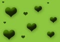 Green hearts background wallpaper design